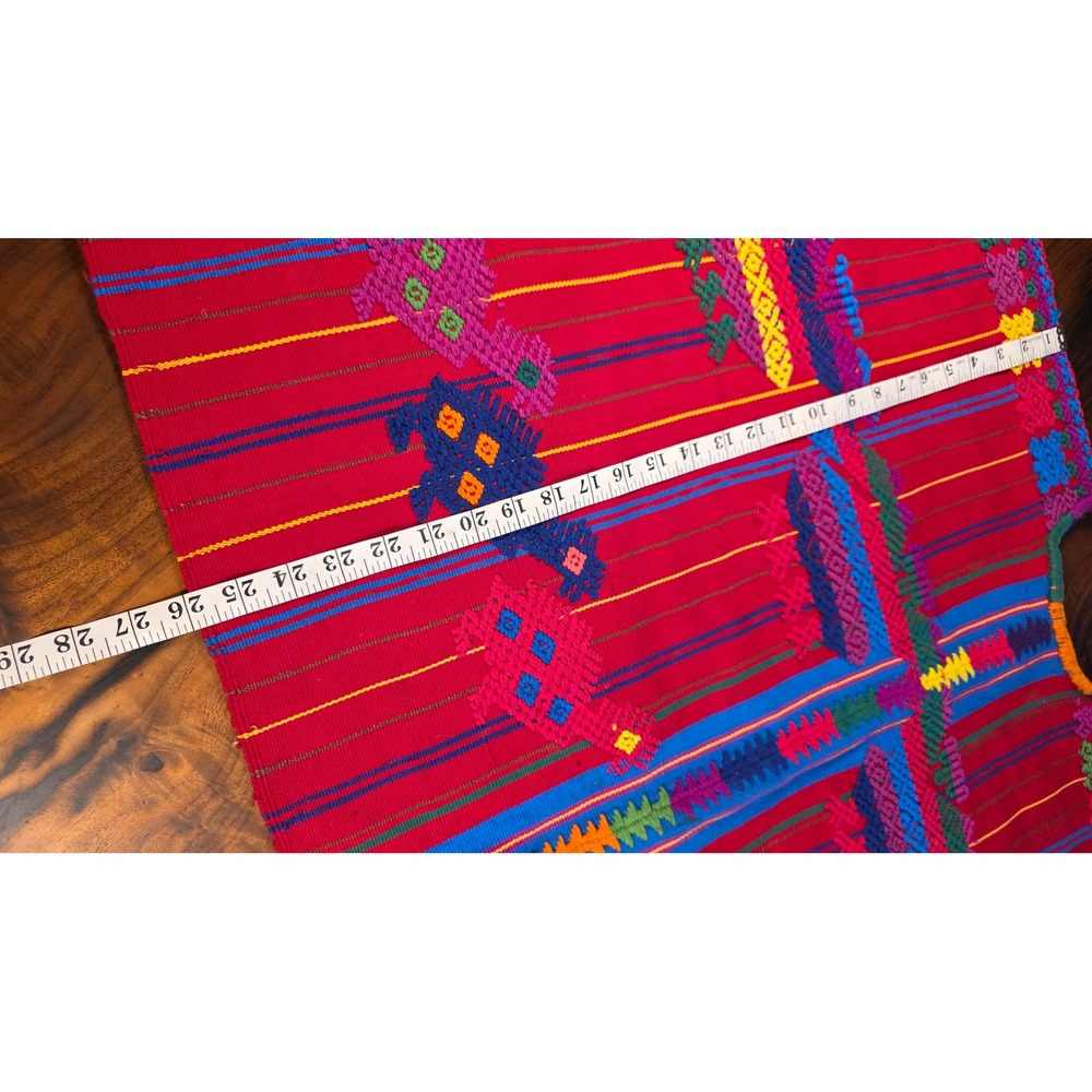 Vintage Guatemalan Huipil Handwoven Embroidered Mayan Boho Textile - Picture 5 of 8